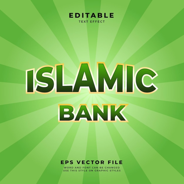 Banco islámico de estilo de efecto de texto editable