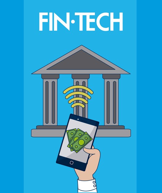 Banco en línea con diseño gráfico del ejemplo del vector de la aplicación del teléfono inteligente
