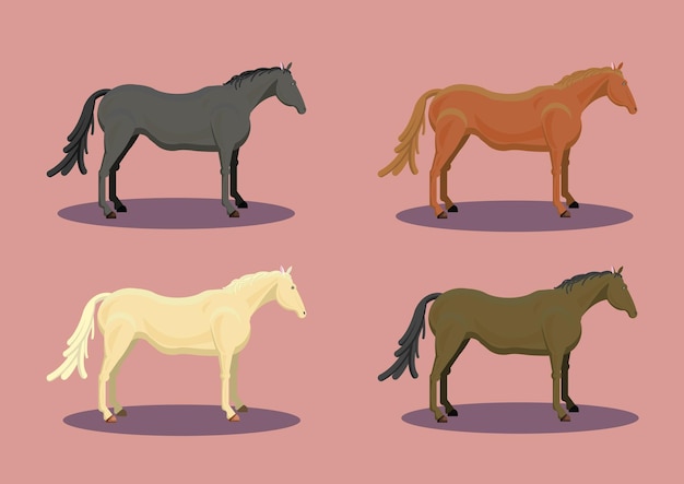 Una banda de caballos en Vector realista