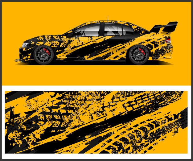 banda gráfica abstracta para el diseño de envoltura de automóviles