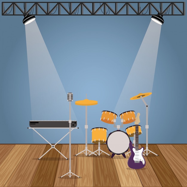 Banda de música establece iconos de instrumentos