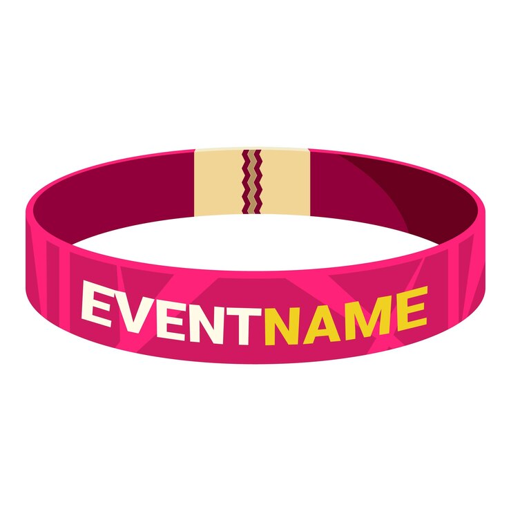 Vector banda de pulsera rosa para dar acceso a los eventos