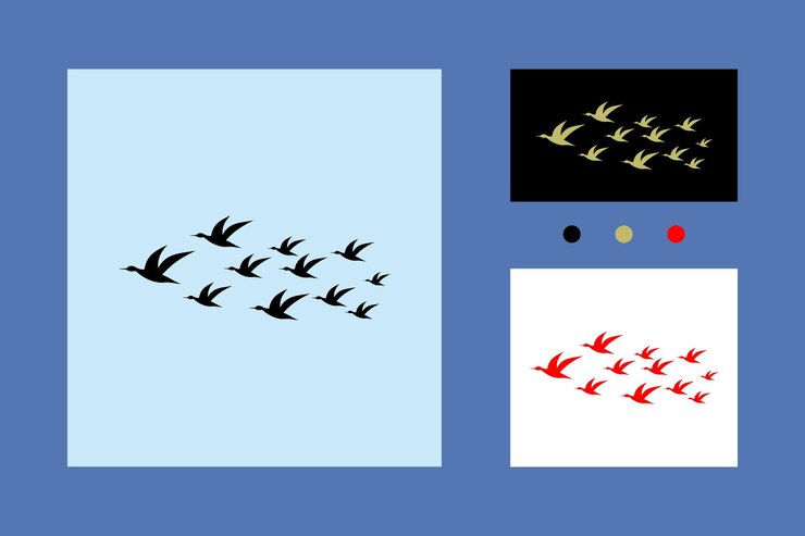 Vector una bandada de pájaros voladores ilustración de diseño vectorial