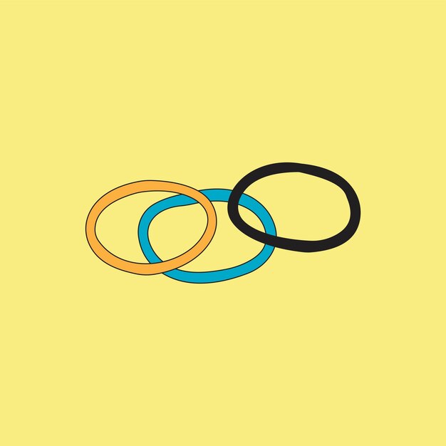 Bandas elásticas coloridas para ilustraciones vectoriales de peinados Accesorios para peinados y peluquería