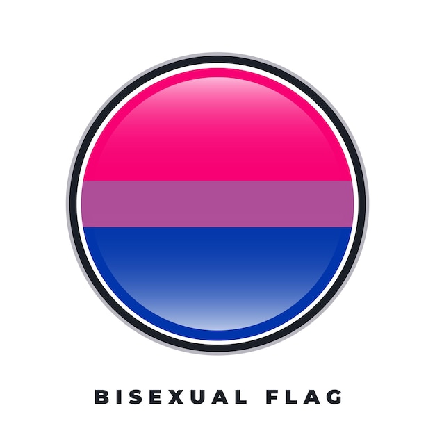 Bandeira bisexual diseño redondo círculo vector concepto de derechos LGBT