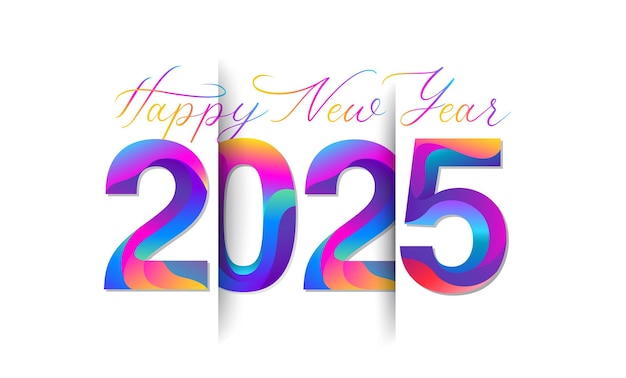 Bandeira de Feliz Año Nuevo 2025 en fondo blanco