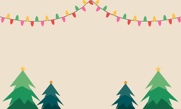 Bandeira de Feliz Navidad con árbol de Navidad luces de Navidad y decoración de copos de nieve para Navidad