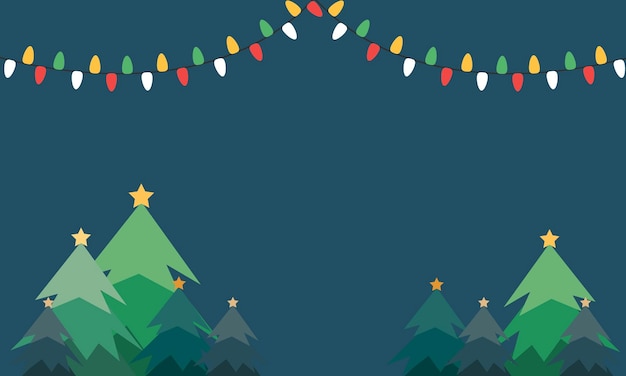 Bandeira de Feliz Navidad con árbol de Navidad luces de Navidad y decoración de copos de nieve para Navidad