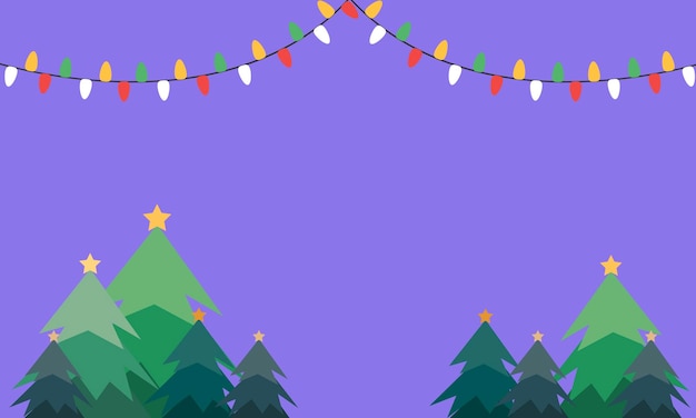 Bandeira de Feliz Navidad con árbol de Navidad luces de Navidad y decoración de copos de nieve para Navidad