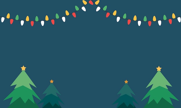Bandeira de Feliz Navidad con árbol de Navidad luces de Navidad y decoración de copos de nieve para Navidad