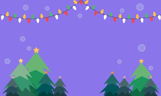 Bandeira de Feliz Navidad con árbol de Navidad luces de Navidad y decoración de copos de nieve para Navidad