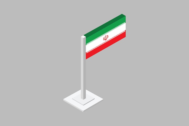 Bandeira de Irán estilo 3D Bandeira del país nacional de Irán Ilustración del símbolo del país Vector