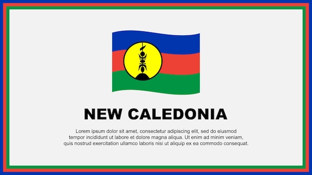 Bandeira de Nueva Caledonia Abstracto Template de diseño de fondo Bandeira del Día de la Independencia de Nueva Kaledonia Medios sociales Ilustración vectorial Bandeira