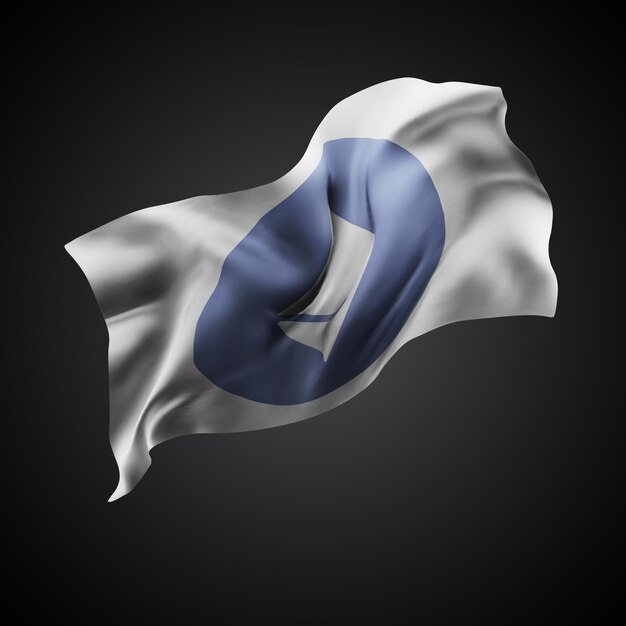 Bandeja 3D vectorial de Ethereum con ondas en un fondo negro