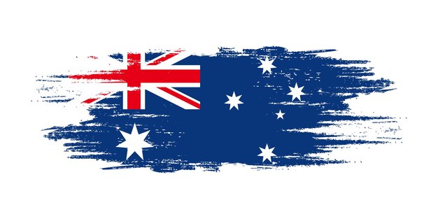 Bandeja de Australia con pincel Bandeya de Australia con Pincel Acuarela Elemento de diseño de la bandera