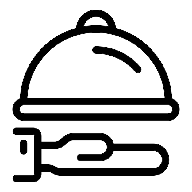 La bandeja de cobertura de la campana del restaurante con el icono de los cubiertos