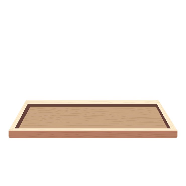 Vector bandeja de madera soporte para artículos objeto plano vectorial
