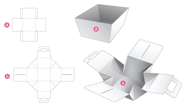 Bandeja con plantilla troquelada de cubierta envuelta en asa