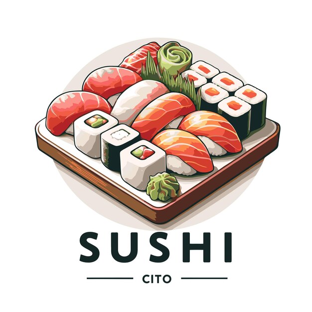 una bandeja de sushi con sushi en ella