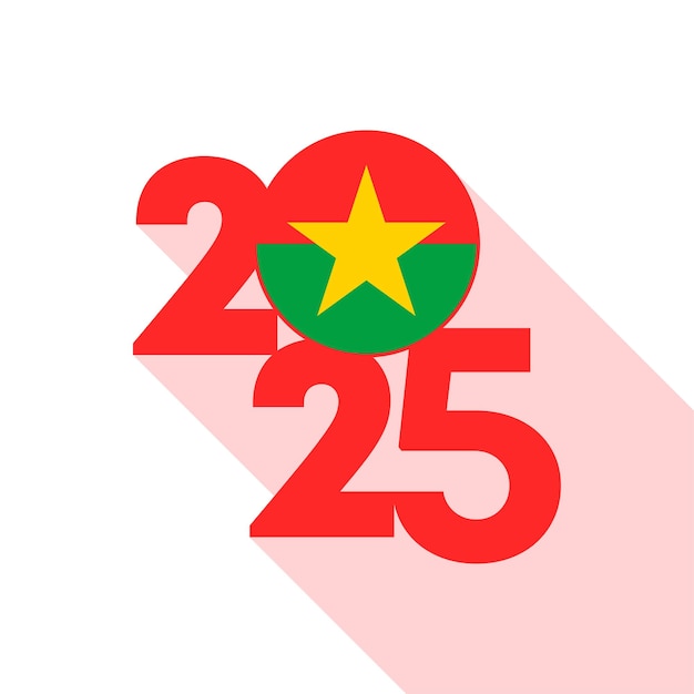 Bandera 2025 con la bandera de Burkina Faso dentro de la ilustración vectorial