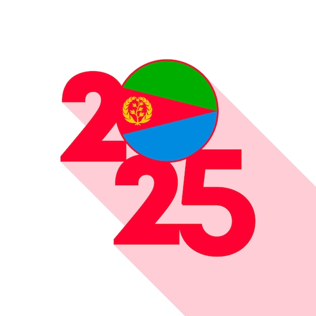 Bandera de 2025 con la bandera de Eritrea en el interior Ilustración vectorial