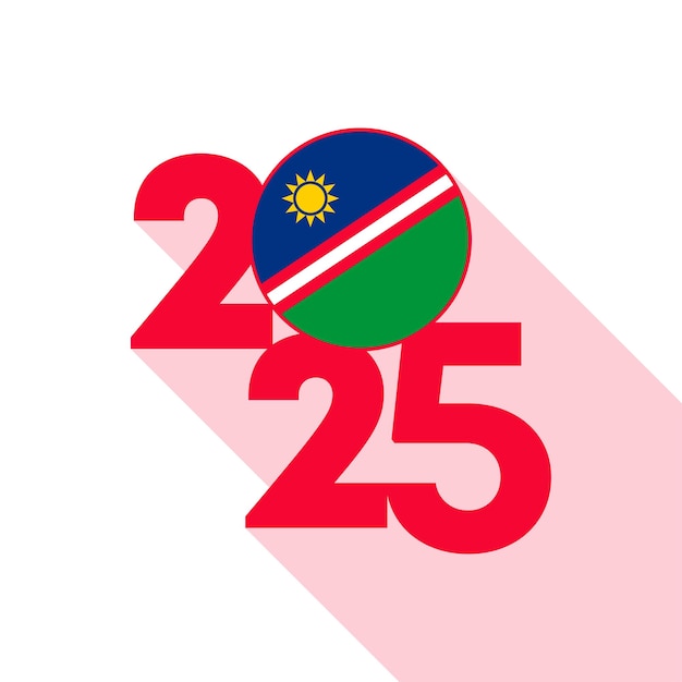 Bandera 2025 con la bandera de Namibia dentro de la ilustración vectorial