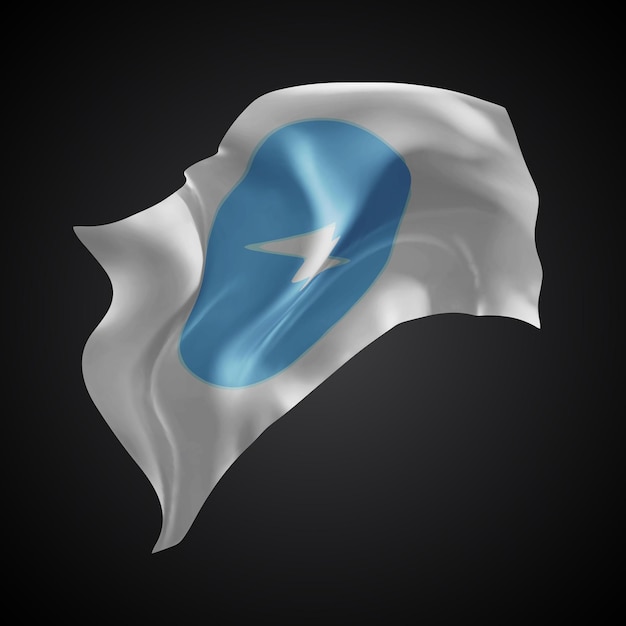 Bandera 3D del vector Electroneum con ondas en un fondo negro