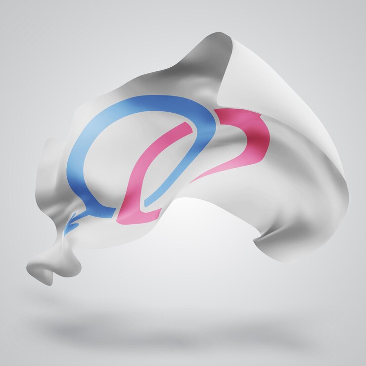 Vector bandera 3d de vector masculino y femenino con ondas en un fondo blanco