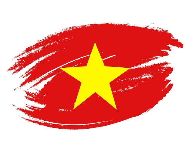 Vector bandera abstracta de vietnam con trazos de pincel de textura grunge. ilustración, vector