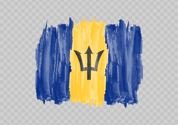 Vector bandera de acuarela de barbados