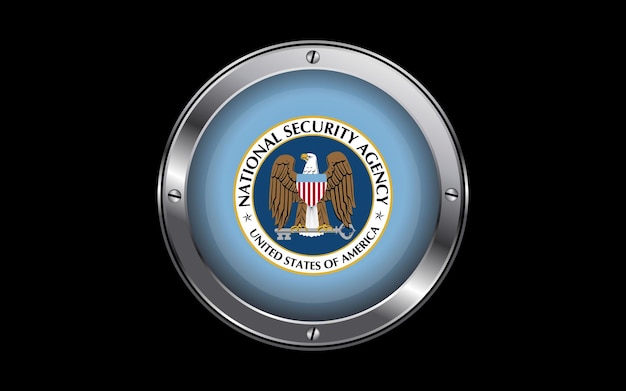 Bandera de la Agencia de Seguridad Nacional EE.UU. 3d insignia vector de la imagen