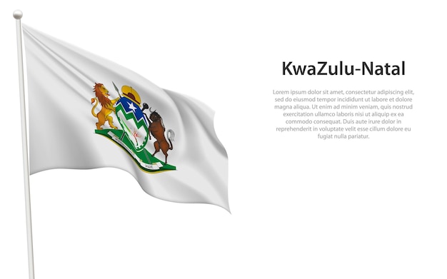 Vector la bandera aislada de kwazulu-natal es una provincia de sudáfrica