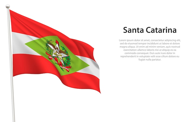 Vector la bandera aislada de santa catarina es un estado de brasil