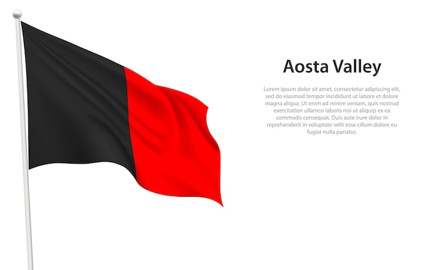 La bandera aislada del Valle de Aosta es una región de Italia
