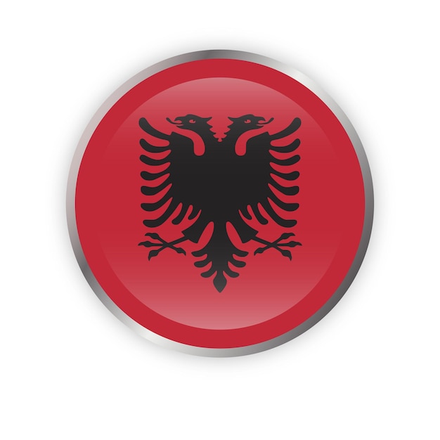 Bandera de Albania en redondo