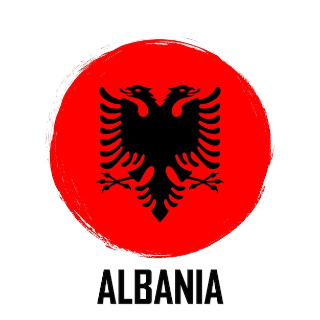Bandera de Albania con textura grunge