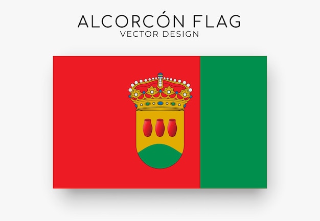 Bandera de Alcorcón Bandera detallada sobre fondo blanco Ilustración vectorial