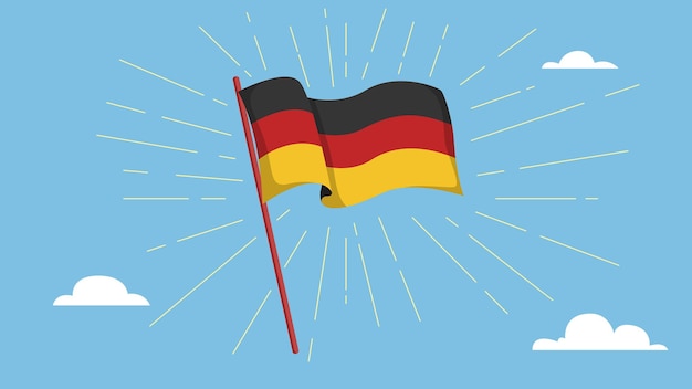 Bandera de Alemania Ilustración de vectores dibujados a mano