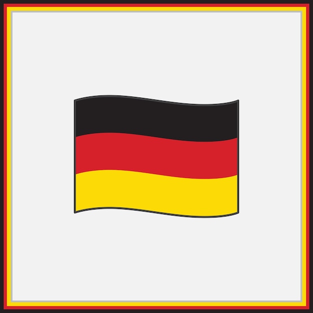 Bandera de alemania ilustración vectorial de dibujos animados bandera de alemania icono plano contorno bandera nacional de alemania