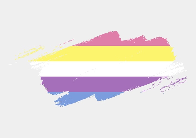 Vector bandera alternativa bigender pintada con pincel sobre fondo blanco concepto de derechos lgbt