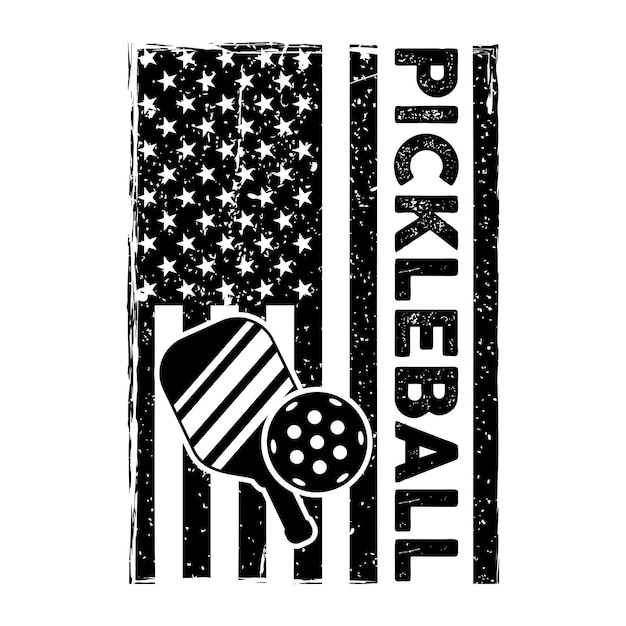 Bandera americana bandera de estados unidos pickleball diseños de camisetas vector