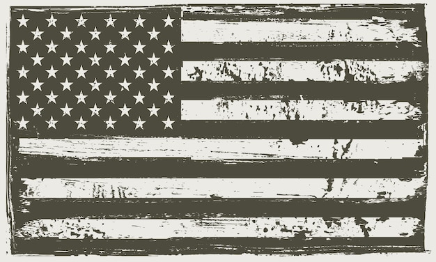 Bandera americana blanco y negro grunge