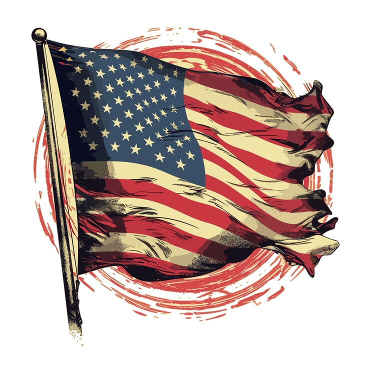 bandera americana estilo grunge bandera de américa ilustración