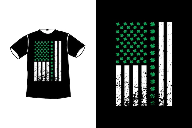 Bandera americana irlandesa Shamrock Saint Patrick Diseño de camiseta 2