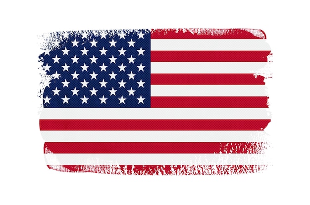 Bandera americana de trazo de pincel Grunge