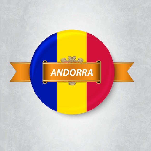 Vector bandera de andorra en un círculo