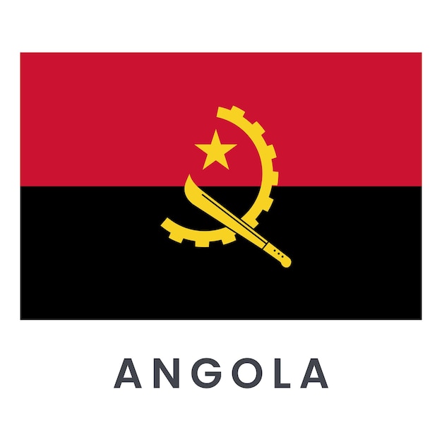 Vector bandera de angola aislada sobre un fondo blanco