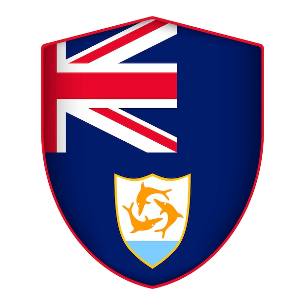 Bandera de Anguila en forma de escudo Ilustración vectorial