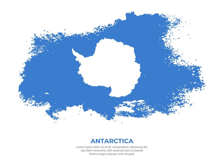 Vector bandera de la antártida de estilo grunge vintage con ilustración de efecto de pincel sobre un fondo sólido