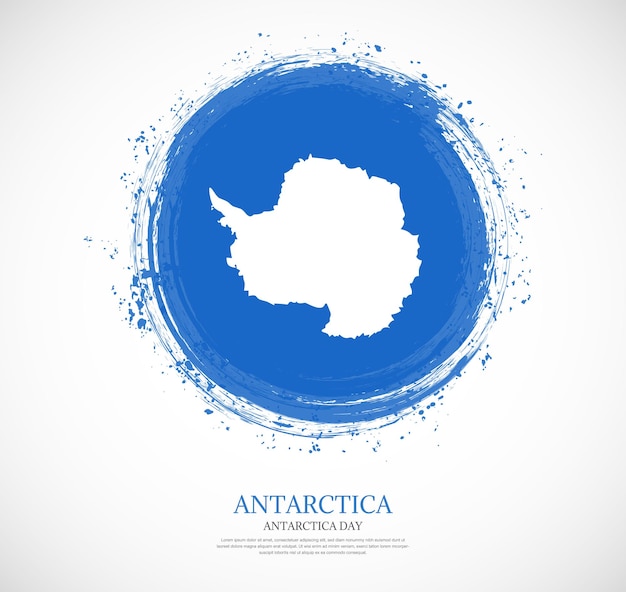 Bandera de la Antártida con trazo de pincel de forma circular y gruesa en un fondo sólido